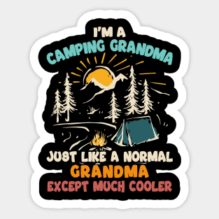 Cool Camping Grandma Sticker